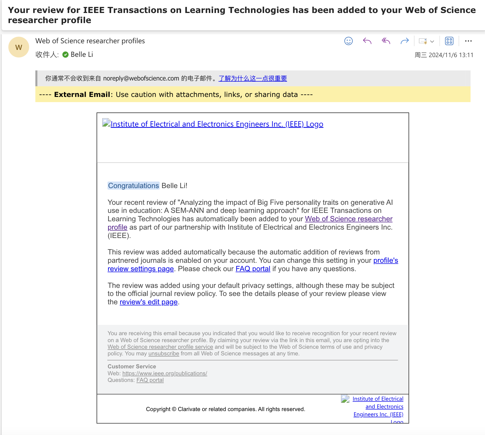 IEEE Transactions on Learning Technologies reviewer acknowledgement