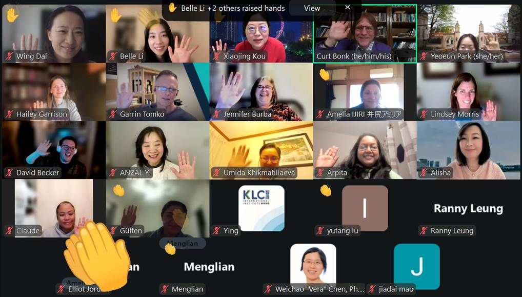 Belle Li presenting in the R678 Emerging Learning Environments seminar over Zoom